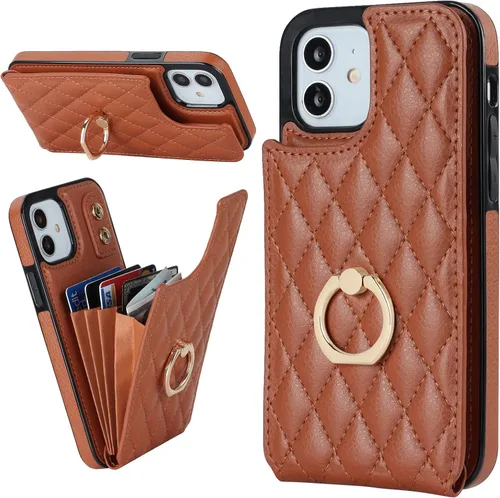 Vista 13 de Folosu Funda compatible con iPhone 12 iPhone 12 Pro con soporte para tarjetas, rotación de 360°, soporte de anillo de dedo con función atril