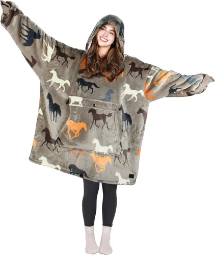 Vista 33 de Tirrinia - Sudadera con capucha de gran tamaño, manta de sherpa cómoda, reversible, gigante, para adultos, hombres, mujeres, adolescentes, esposa