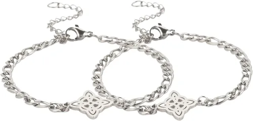 Vista 20 de Pulsera de nudo de bruja, nudo celta, símbolo de Wicca pagana, nudo mágico, pulsera de joyería de brujería, pulsera de acero inoxidable ajustable