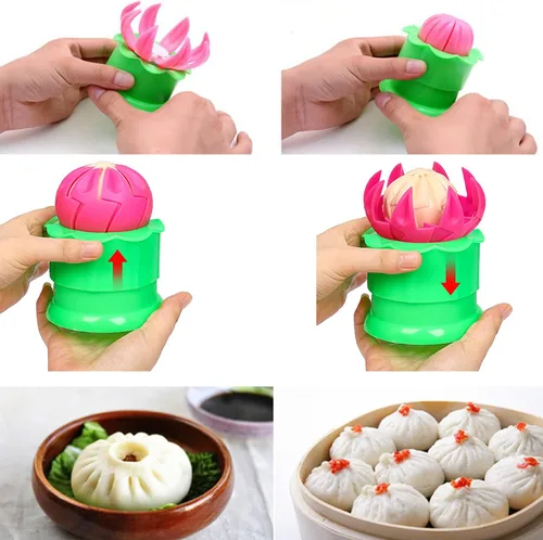 Vista 3 de Baozi Maker grande de 2.36 pulgadas, moldes de bola de masa de plástico, molde para hacer bollos DIY pastel de pastelería herramienta rellena al