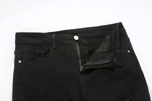 Vista 4 de WULFUL Jeans rasgados para hombre, ajustados, elásticos, cómodos, pantalones de mezclilla
