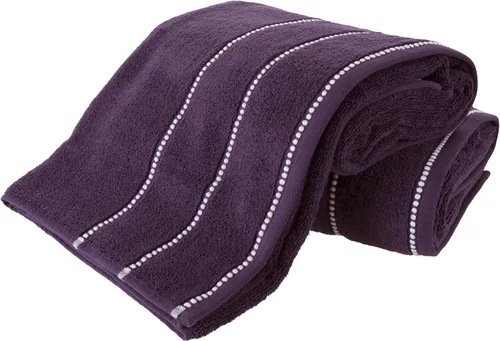 Vista 7 de Bedford Home - Juego de 2 toallas de baño de algodón de lujo, hechas de 100% algodón sin torsión, secado rápido, suave y absorbente (hueso/negro)