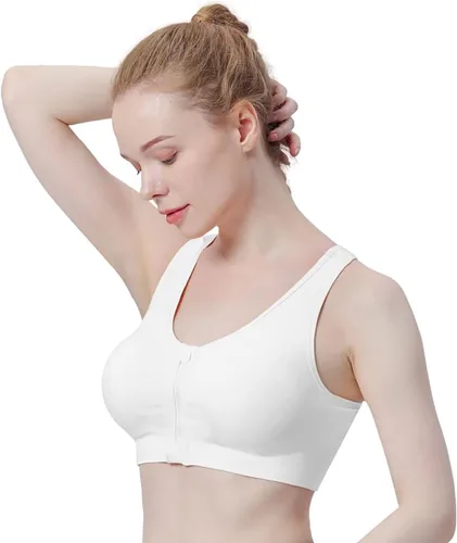 Vista 6 de Brasier deportivo con cierre frontal para mujer, para posoperatorio, sin aro, para deporte o yoga
