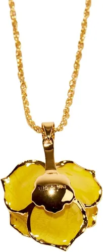 Vista 2 de Eternal Rose Collar - Collar con colgante de rosa sumergida en oro de 24 quilates para mujer - Regalo para ella