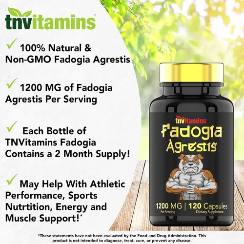 Vista 3 de Fadogia Agrestis: 1200 mg - 120 cápsulas Suplemento de extracto de Fadogia Agrestis ultra potente para hombres Energía, potencia, fuerza