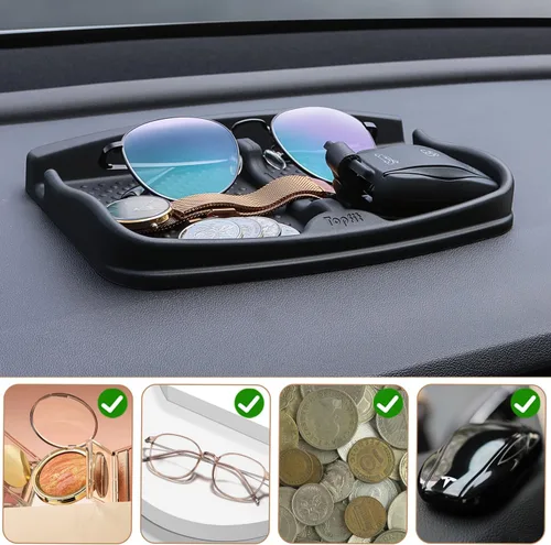 Vista 3 de Almohadilla antideslizante de agarre para tablero de automóvil para teléfono celular, llaveros, gafas de sol, soporte para teléfono celular