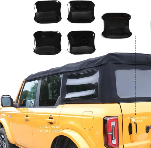 Vista 5 de Protector de arañazos para manija de puerta, cubierta de cuenco de puerta trasera, compatible con Ford Bronco 2021 2022 2023 2024 2025 Accesorios