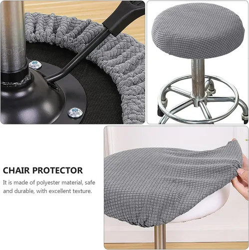 Vista 6 de FOMIYES Funda de silla giratoria elástica redonda para taburete de barra: Protector de cojín circular para bar, cafetería, mostrador de taburete