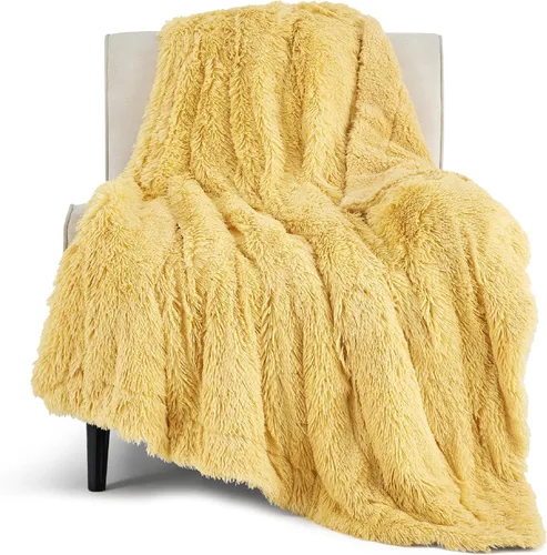 Vista 18 de Bedsure GentleSoft Manta de Tiro de Piel Sintética Esponjosa y Suave para Sofá, Forro Polar Sherpa Suave Regalos Acogedores para Mujeres, Manta