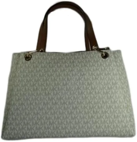 Vista 2 de Michael Kors Bolso de hombro grande Trisha con triple refuerzo para mujer, Vanilla MkOro