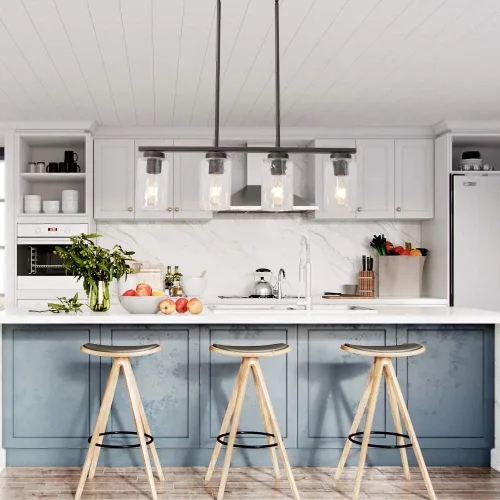 Vista 5 de TODOLUZ Pantalla de cristal transparente para lámpara de iluminación de isla de cocina