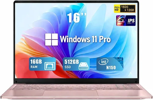 Vista 13 de FUNYET Portátil para Juegos, Computadora Portátil 2025, Laptop de 16 Pulgadas Win 11 Pro, 16GB RAM 1TB SSD, Procesador N150 (hasta 3.6GHz), Teclado
