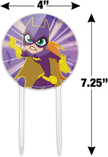 Vista 2 de Acrílico DC Super Hero Girls Batgirl Cake Topper Decoración de fiesta para boda, aniversario, cumpleaños, graduación
