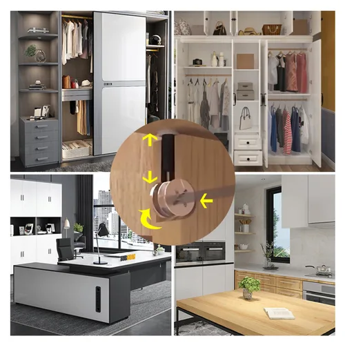 Vista 5 de Juego de sujetadores para muebles, kit surtido de cerradura de leva, 430 piezas con ruedas excéntricas, pasadores de madera, pernos de hardware