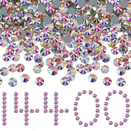 Vista 9 de Cindeer 14400 unidades de diamantes de imitación termoadhesivos de cristal de gran cantidad con parte trasera plana, diamantes de imitación