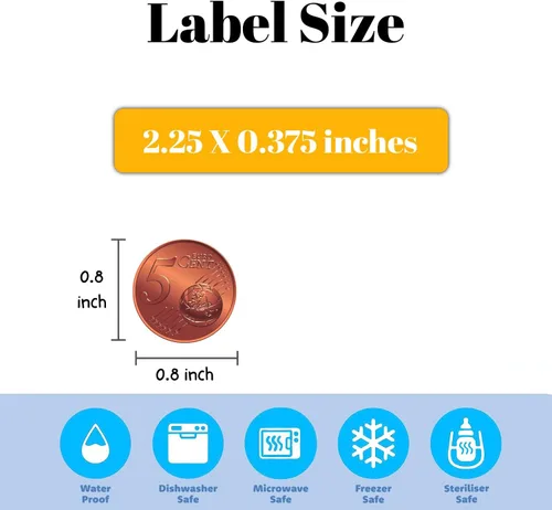Vista 3 de Etiqueta personalizada con nombre para niños (72 unidades), impermeable, apta para lavavajillas, ideal para la escuela, guardería y campamento