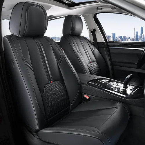 Vista 24 de Coverado Funda de asiento de automóvil, funda de asiento delantero para automóvil, protector de asiento de automóvil de cuero impermeable, fundas