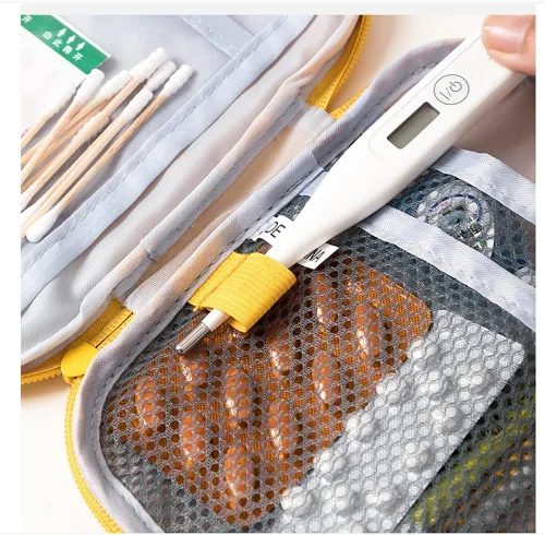 Vista 5 de Mini bolsa vacía de primeros auxilios, bolsa médica vacía portátil, bolsa de medicina vacía bolsa de almacenamiento de kit de emergencia vacía