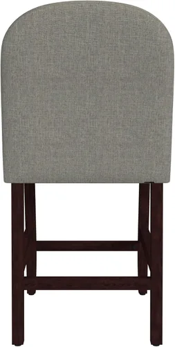 Vista 6 de Homepop Decoración del hogar Taburete tapizado con respaldo redondeado Taburetes de bar de 24 pulgadas Muebles decorativos para el hogar