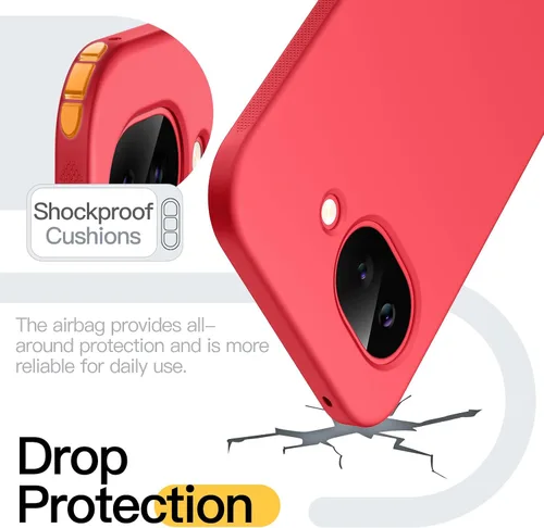 Vista 4 de JETech Funda delgada para Google Pixel 10a, agarre antideslizante, funda protectora de TPU suave con acabado mate, a prueba de golpes (baya)