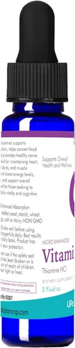 Vista 6 de Life Solutions Gotero de vitamina B1 de 2 onzas, suplemento de tiamina B1, vitaminas B1 esenciales para aumentar la energía y apoyar el sistema