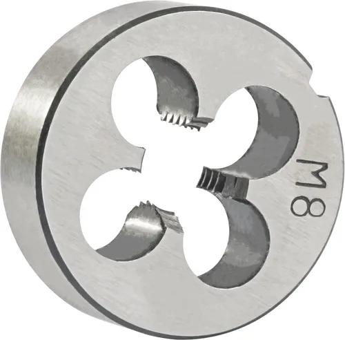 Vista 9 de M8 x 0,75 muere redondo métrico, rosca de máquina muere M8 x mano derecha de 2.5 ft m