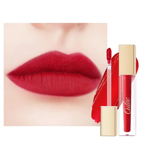 Vista 29 de Oulac Lápiz labial mate rosa para mujeres, lápiz labial líquido duradero de color rosa intenso, color de labios de alto impacto con cobertura total