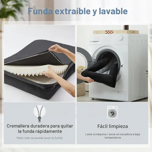 Vista 3 de WNPETHOME Cama extragrande XL para perro, sofá lavable para perro con funda impermeable extraíble, sofá cama grande ortopédica para mascotas