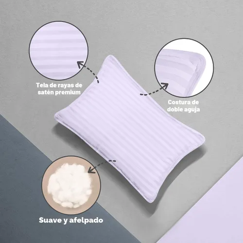 Vista 4 de Utopia Bedding Almohada para niños pequeños (Lavanda, paquete de 2), almohadas de 13x18 para dormir, funda de mezcla de algodón suave
