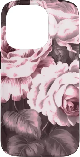 Vista 17 de iPhone 16 Vintage Classic Rose Flower Pattern in Pink Case