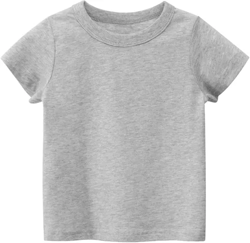Vista 4 de Paquete de 7 camisetas de algodón suave para el verano para niños y niñas camisetas básicas de manga corta y cuello redondo