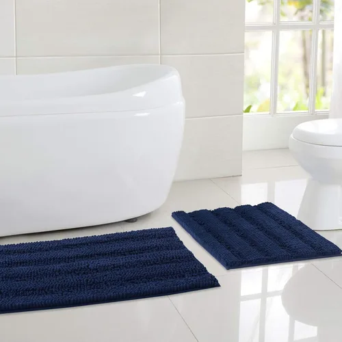 Vista 53 de NICETOWN Tapete negro para baño, antideslizante, suave, absorbente de agua, tapete de bajo perfil para entrada, tapete para vestíbulo, puerta