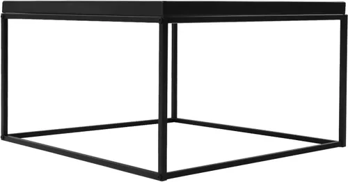 Vista 3 de Mesa auxiliar rectangular negra de metal, mesa auxiliar moderna, mesa auxiliar pequeña, mesa de sofá, mesa auxiliar impermeable, mesa de café