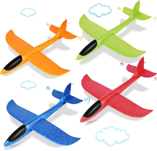 Vista 9 de VCOSTORE Paquete de 2 aviones de espuma de catapulta para niños, aviones planeadores de espuma de 13.3 pulgadas, aviones de espuma de poliestireno