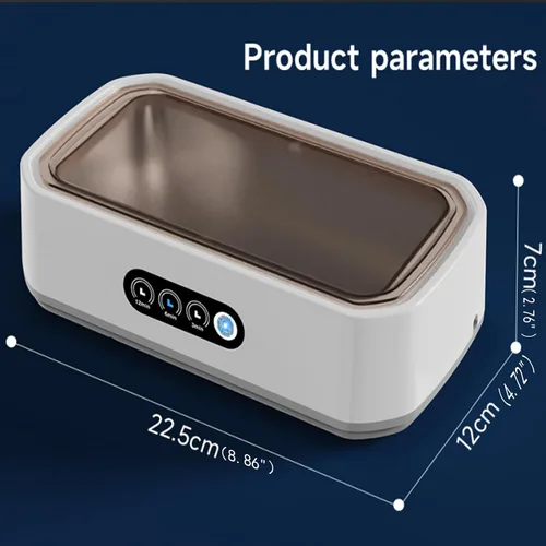 Vista 5 de Limpiador de joyas Máquina ultrasónica con 3 modos de temporizador digital, máquina de limpieza ultrasónica de 49 KHz con 22 onzas (22.0 fl oz)
