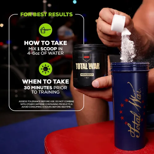 Vista 6 de REDCON1 Total War Pre Workout, Dulzura de Arcoíris, L Citrullina, Ácido Málico, Extracto de Hoja de Té Verde para Aumentar la Energía Pre