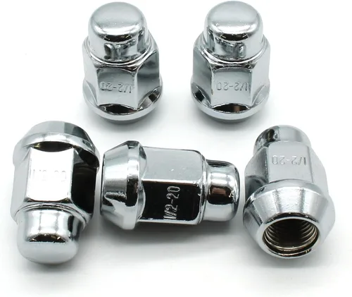 Vista 2 de TMAX Tornillo de bloqueo de rueda de tuerca de bellota cromada de 1/2 pulgadas-20 piezas