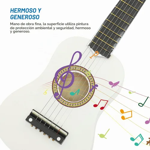 Vista 4 de Guitarra acústica para niños, instrumento de madera pequeño de 21 pulgadas