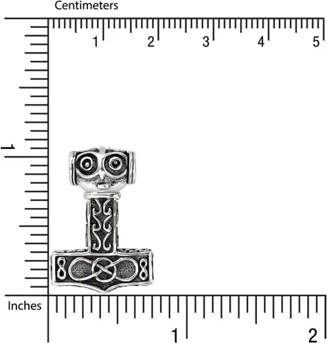 Vista 3 de WithLoveSilver - Colgante de plata de ley 925 con amuleto vikingo celta martillo de Thor Mjolnir, Plata esterlina