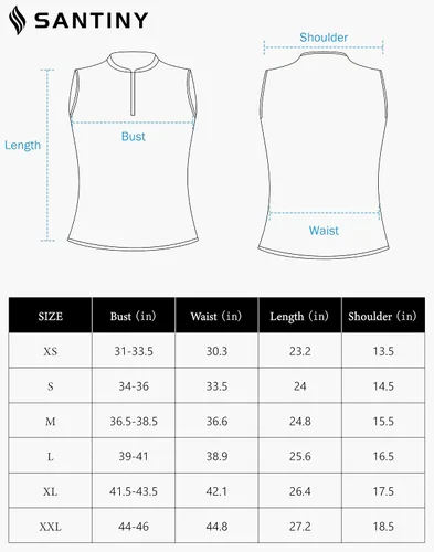 Vista 7 de SANTINY Camiseta de golf sin mangas para mujer, con cremallera, ligera, de secado rápido, camiseta polo para mujer