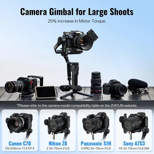Vista 3 de ZHIYUN Crane 4E Estabilizador de cámara de 3 ejes para cámaras DSLR y sin Gris-oscuro