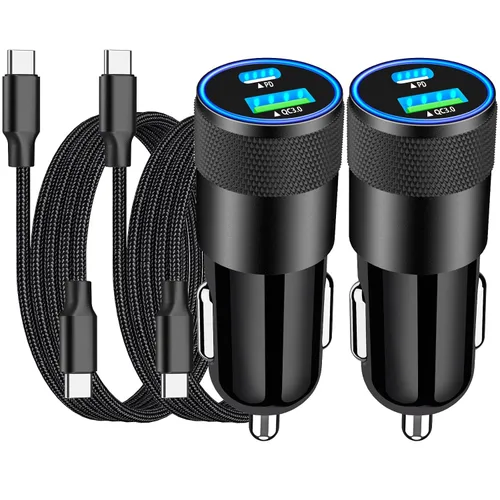 Vista 10 de Apple MFi Certified Retractable Car Charger USB C, 120W Car Phone Charger Braveridge 4 in 1 PD/QC3.0 Type C Fast Car Charging Cigarette Lighter
