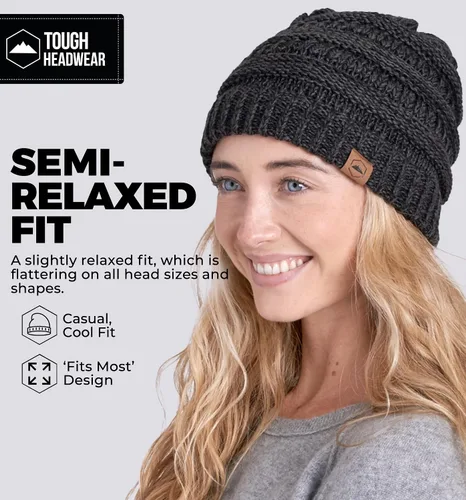 Vista 72 de Gorro de punto para mujer, cálido y suave, elástico, para clima frío de Tough Headwear
