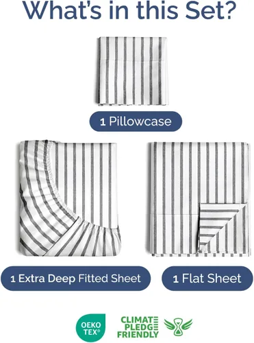 Vista 330 de Extra Deep Twin XL Sheet Set - 3 Piece College Dorm Room - White 01-Blanco