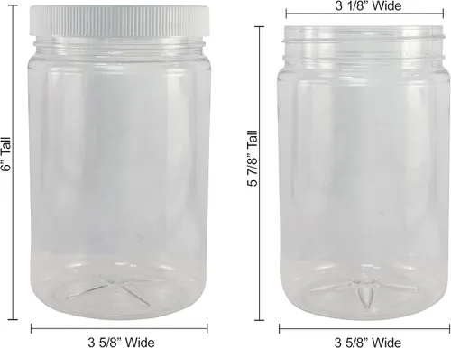 Vista 2 de Pinnacle Mercantile 1 Gallon Plastic Jars with Screw on Lined Lids 24 Pack Wide Mouth Food Storage Containers