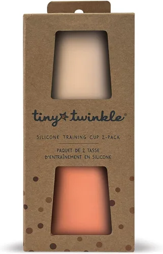 Vista 9 de Tiny Twinkle Paquete de 2 vasos de entrenamiento – Vasos de silicona para beber independientemente para bebés y niños pequeños, suministros