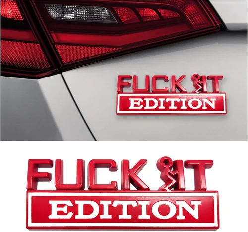 Vista 15 de Dickno Fuck It Edition Emblema para automóvil, calcomanías de decoración de parachoques de auto, calcomanía para guardabarros laterales 3D