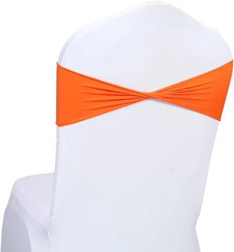 Vista 10 de MDS Paquete de 100 bandas de elastano para silla, bandas lisas sin hebilla, reutilizables, elásticas, para decoración de bodas, recepciones, Azul