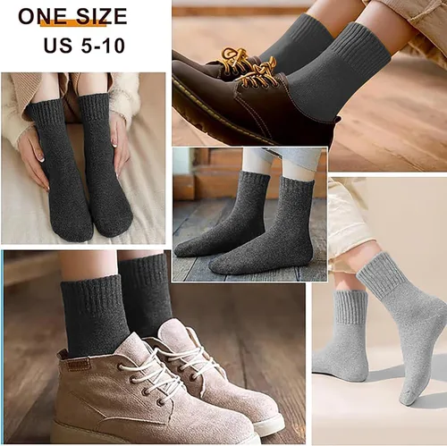 Vista 6 de NevEND 6 pares de calcetines térmicos de lana merino de invierno para mujer, con aislamiento grueso, para actividades al aire libre en clima frío