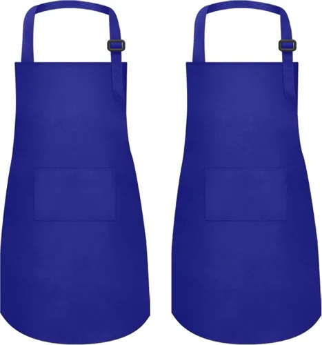 Vista 13 de 2 piezas de delantales para niños, delantales para artistas con bolsillos ajustables, delantales de chef para cocina, pintura de respaldo infantil
